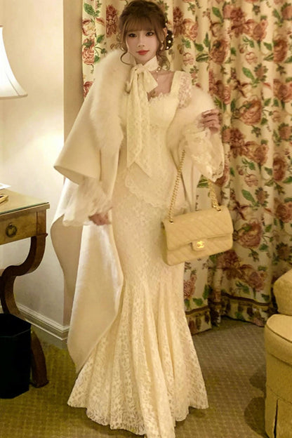 French Style Lace Mermaid Dress