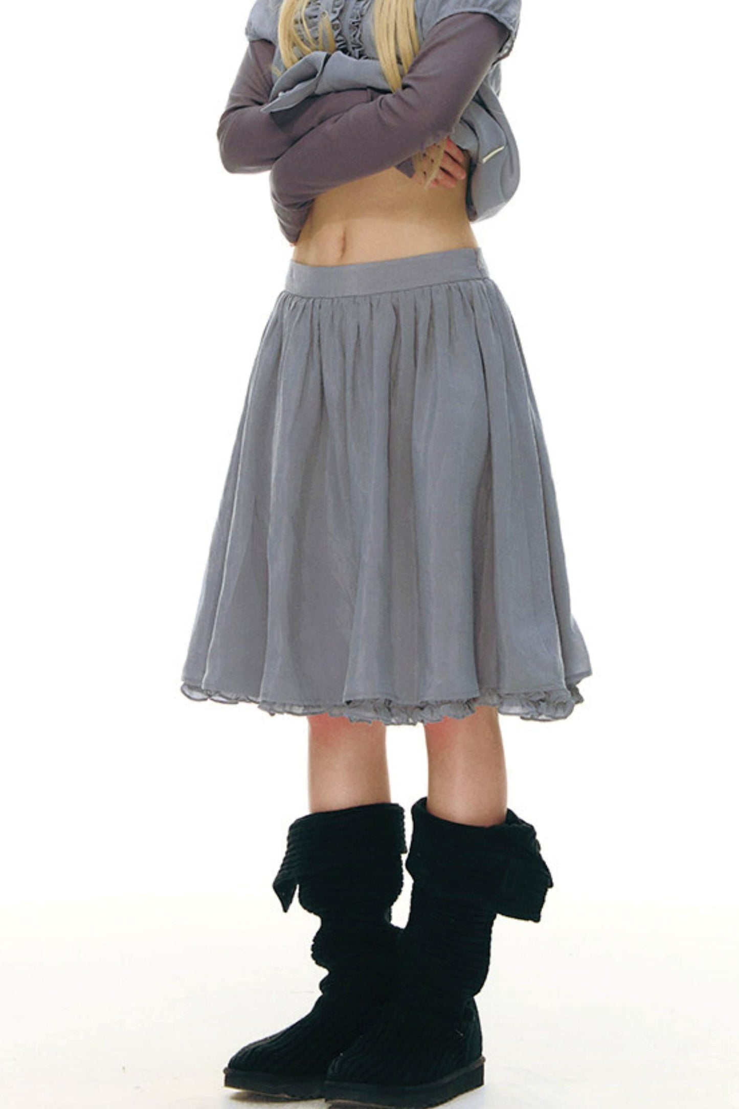 Lace Placket Top + Skirt