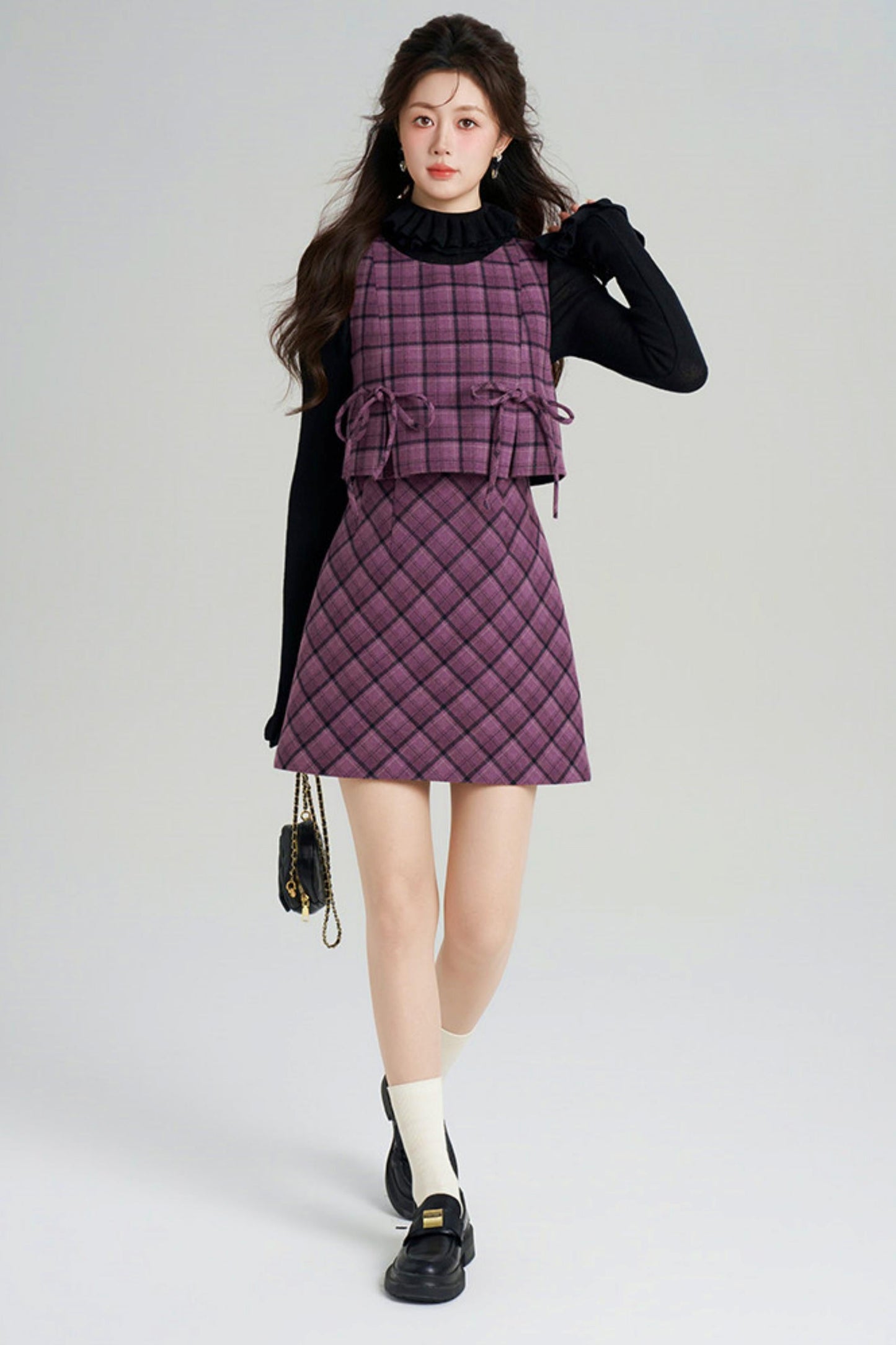 Check Vest Dress + Top
