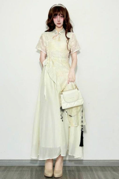 White Chinese-style Dress