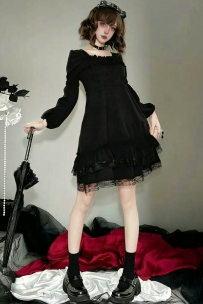 Black Lace Gothic Dress