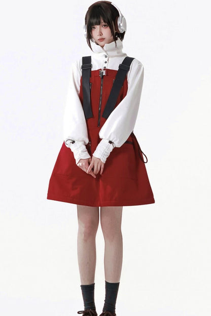 Fleece Jacket + Suspender Skirt + Pants + Shirt