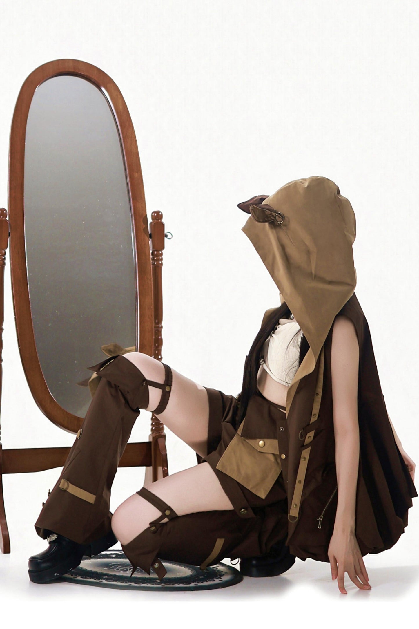 Cyberpunk Lolita Top + Shorts + Outerwear + Leg Accessories + Waist Pouch