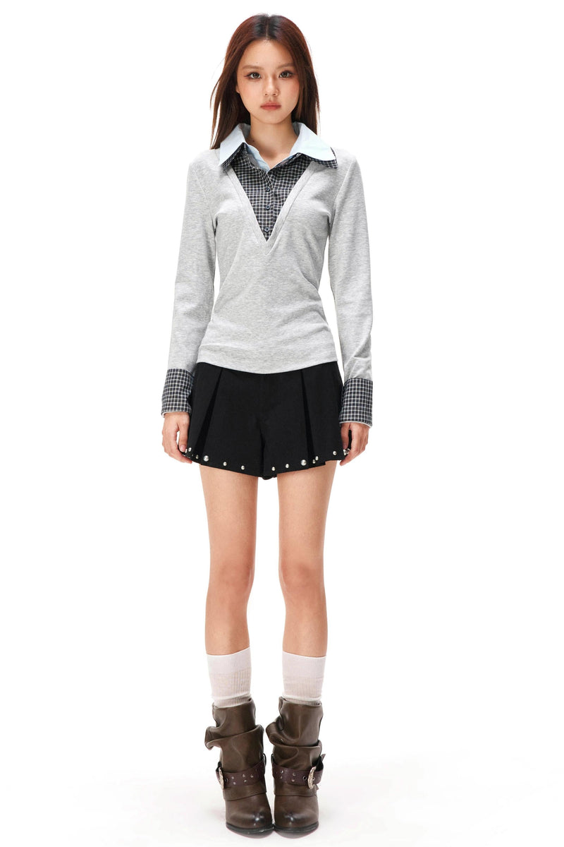 Retro Knit Patchwork Top