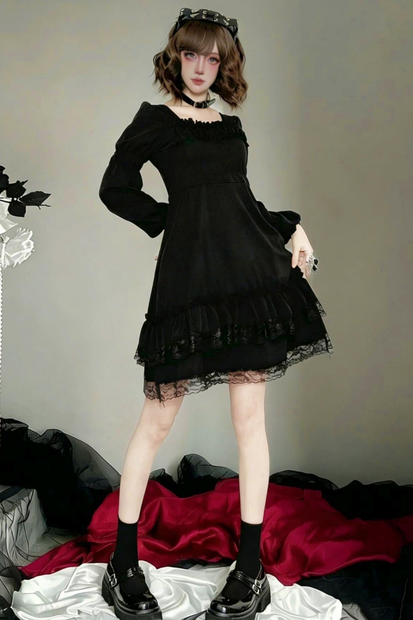 Black Lace Gothic Dress
