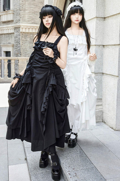 Adjustable Strap Pocket Long Dress