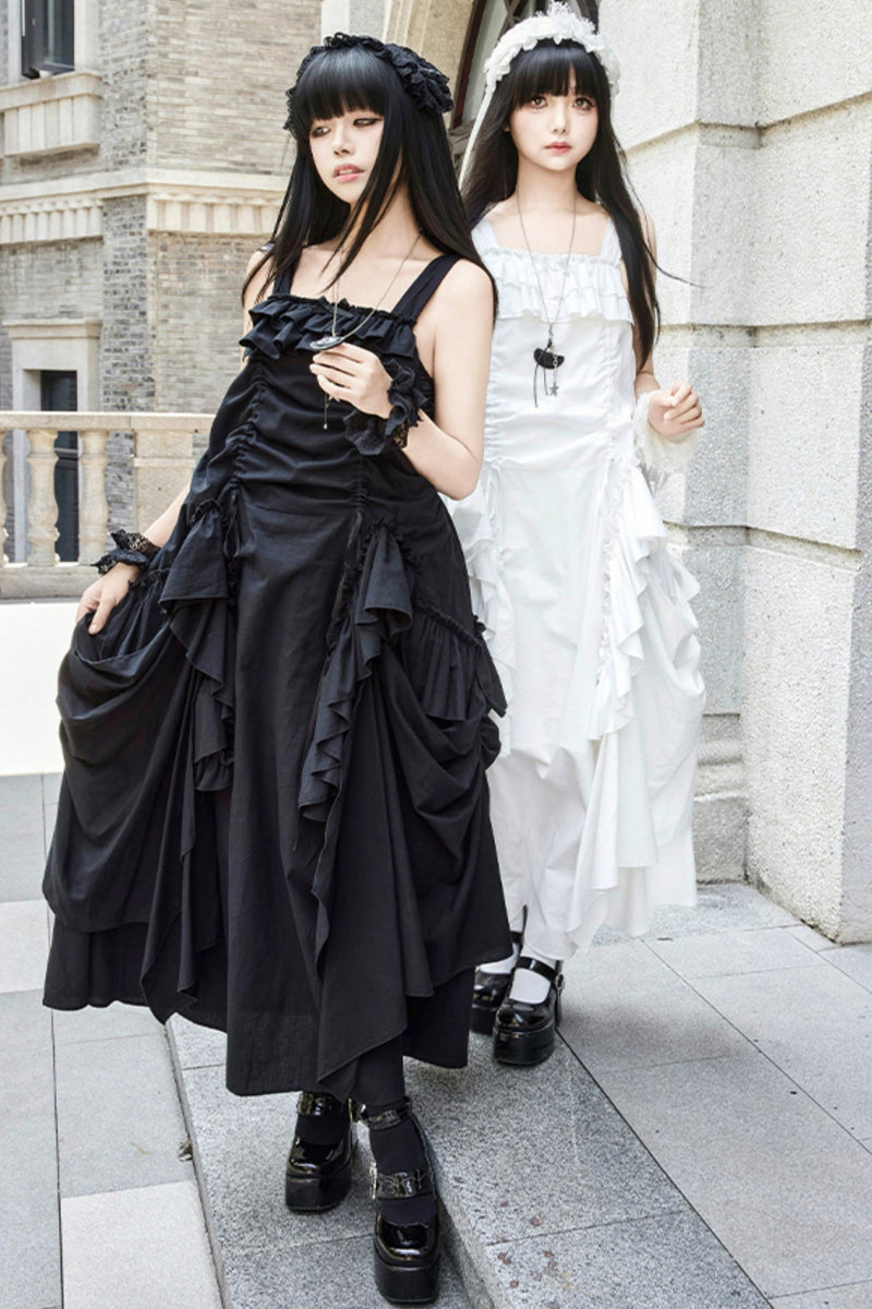 Adjustable Strap Pocket Long Dress
