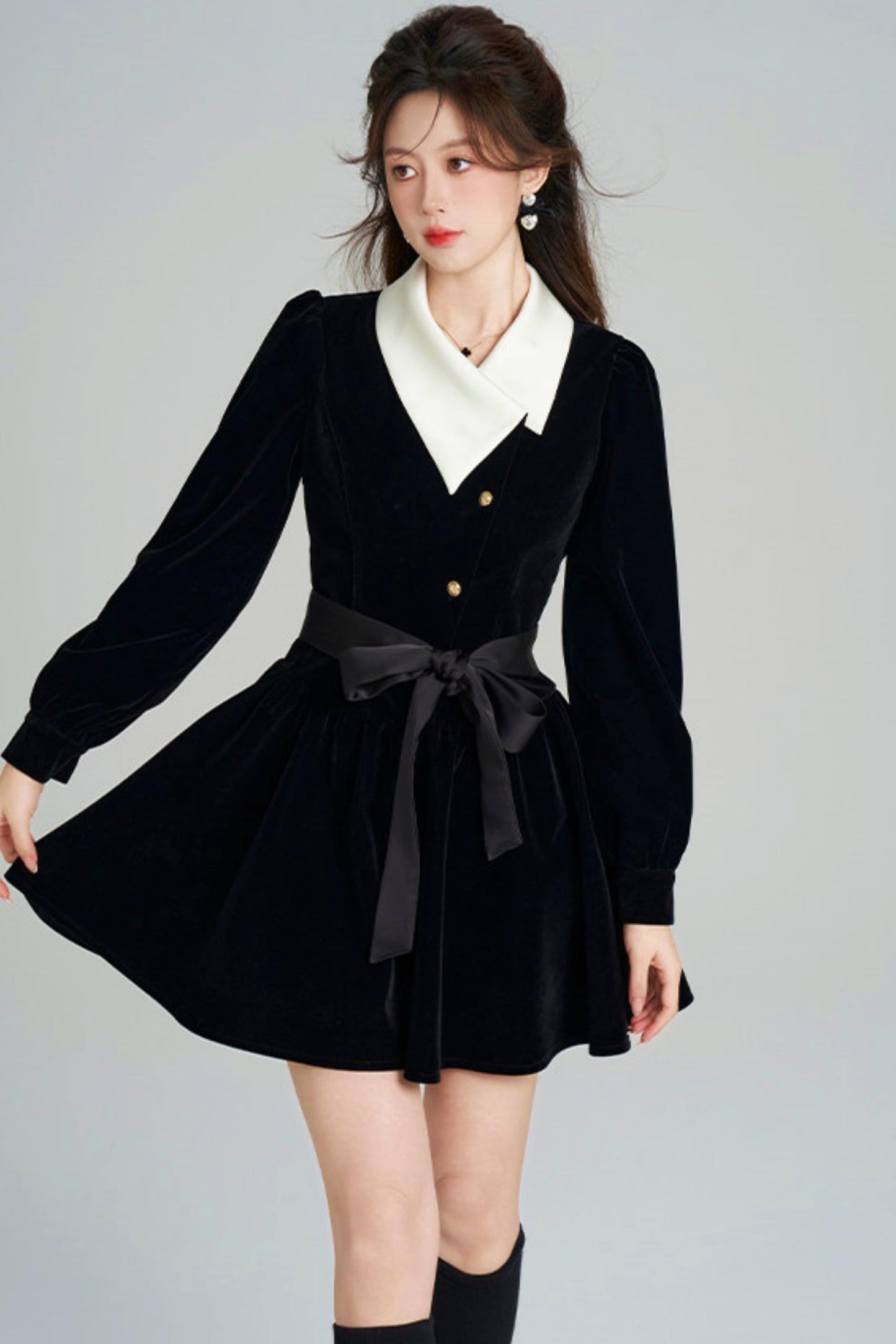 Black Velvet Hepburn Dress