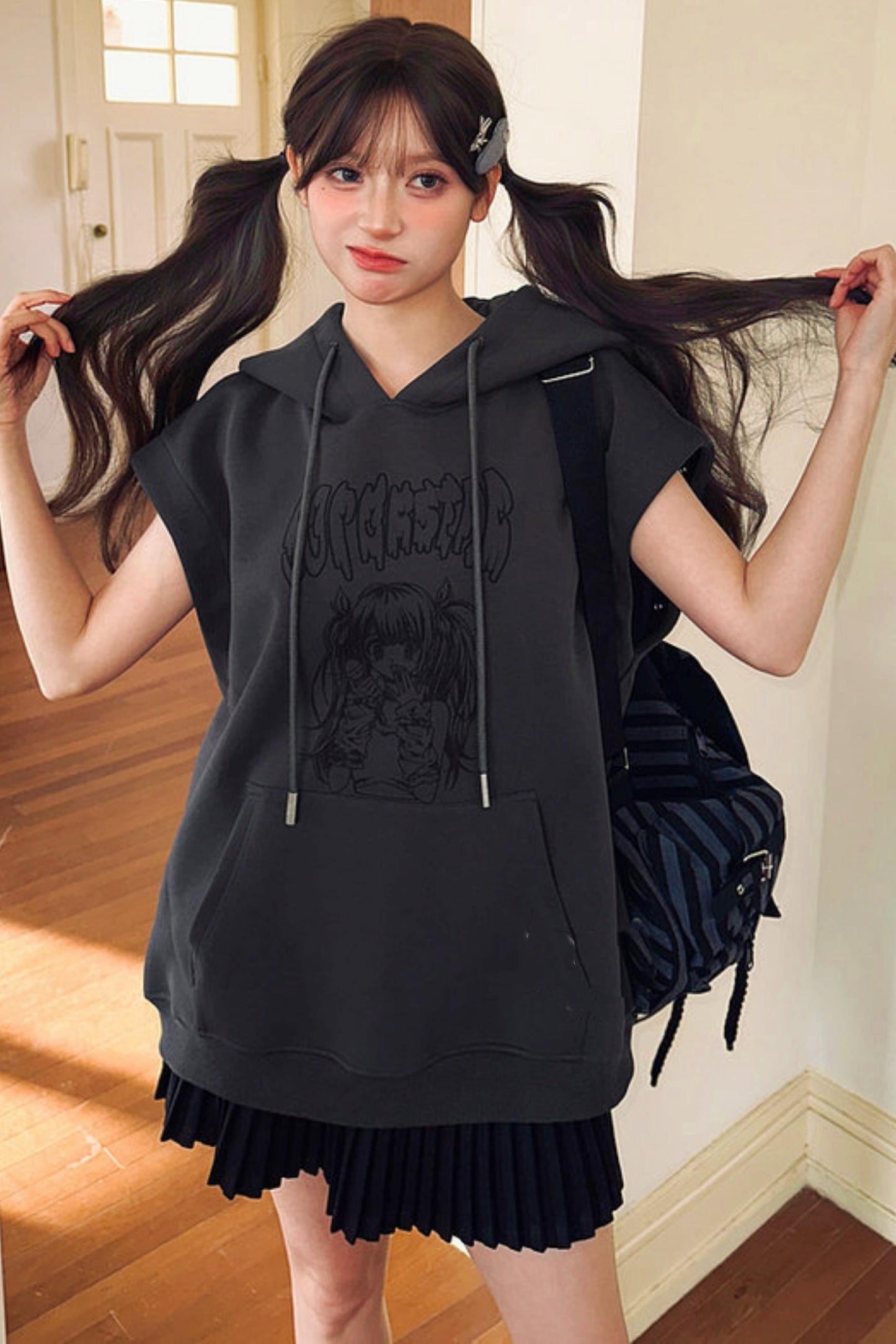 Sweet Dark Cut Hooded Top