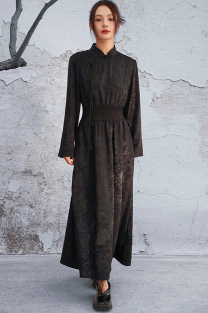 Jacquard Waist Cinched Dress