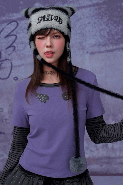 Sweet Black and Purple Tops