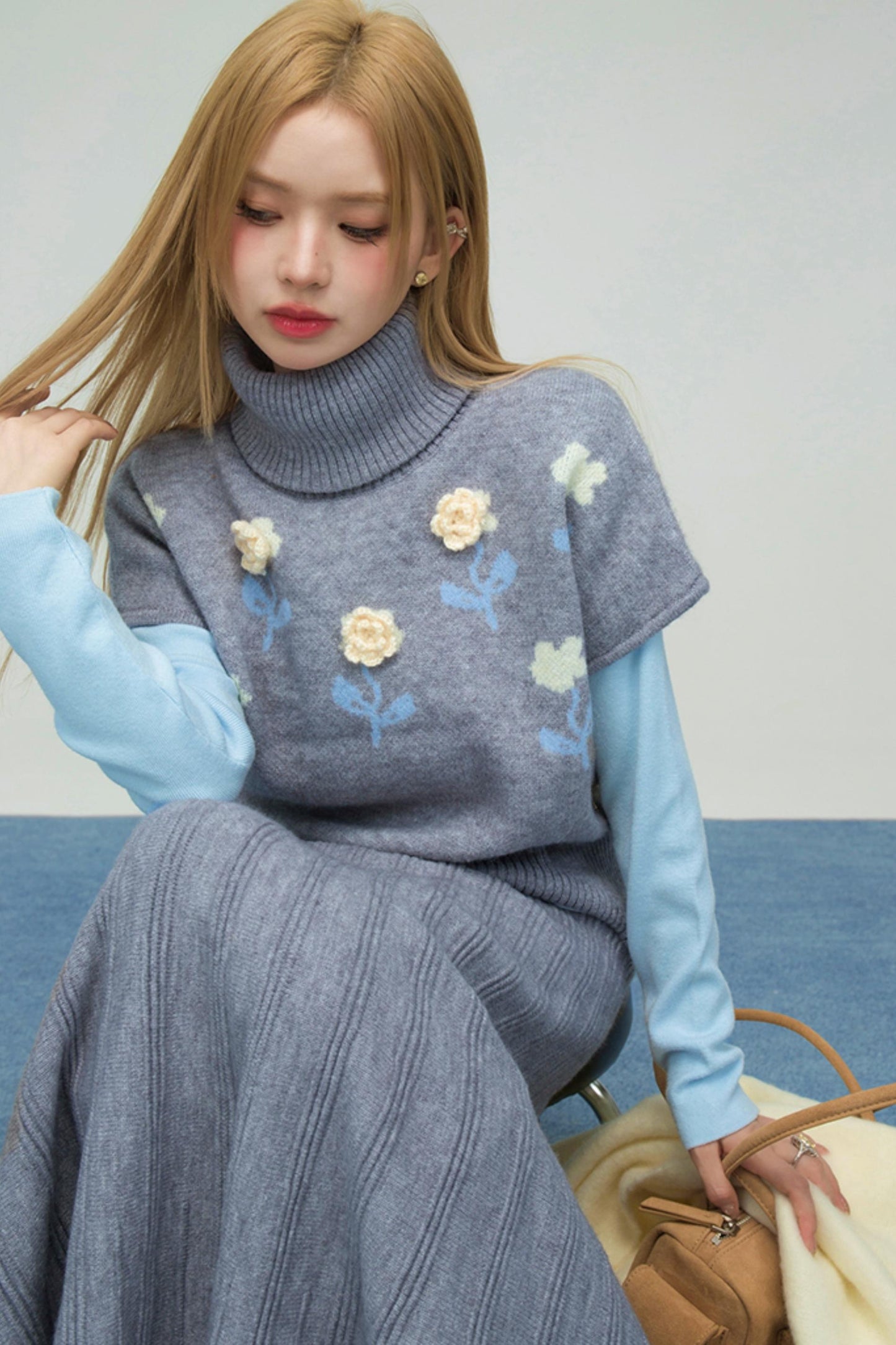 Knit Top + Inner Top + Skirt
