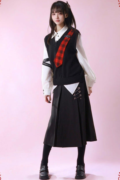 Patchwork Two Piece Tie Design Top