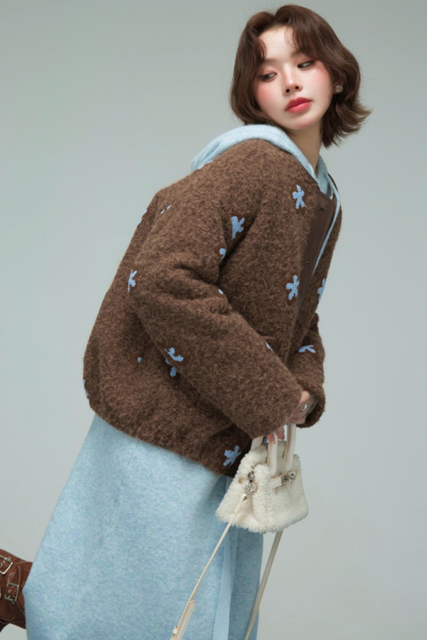 Ice Sweet Knit Hooded Dress
