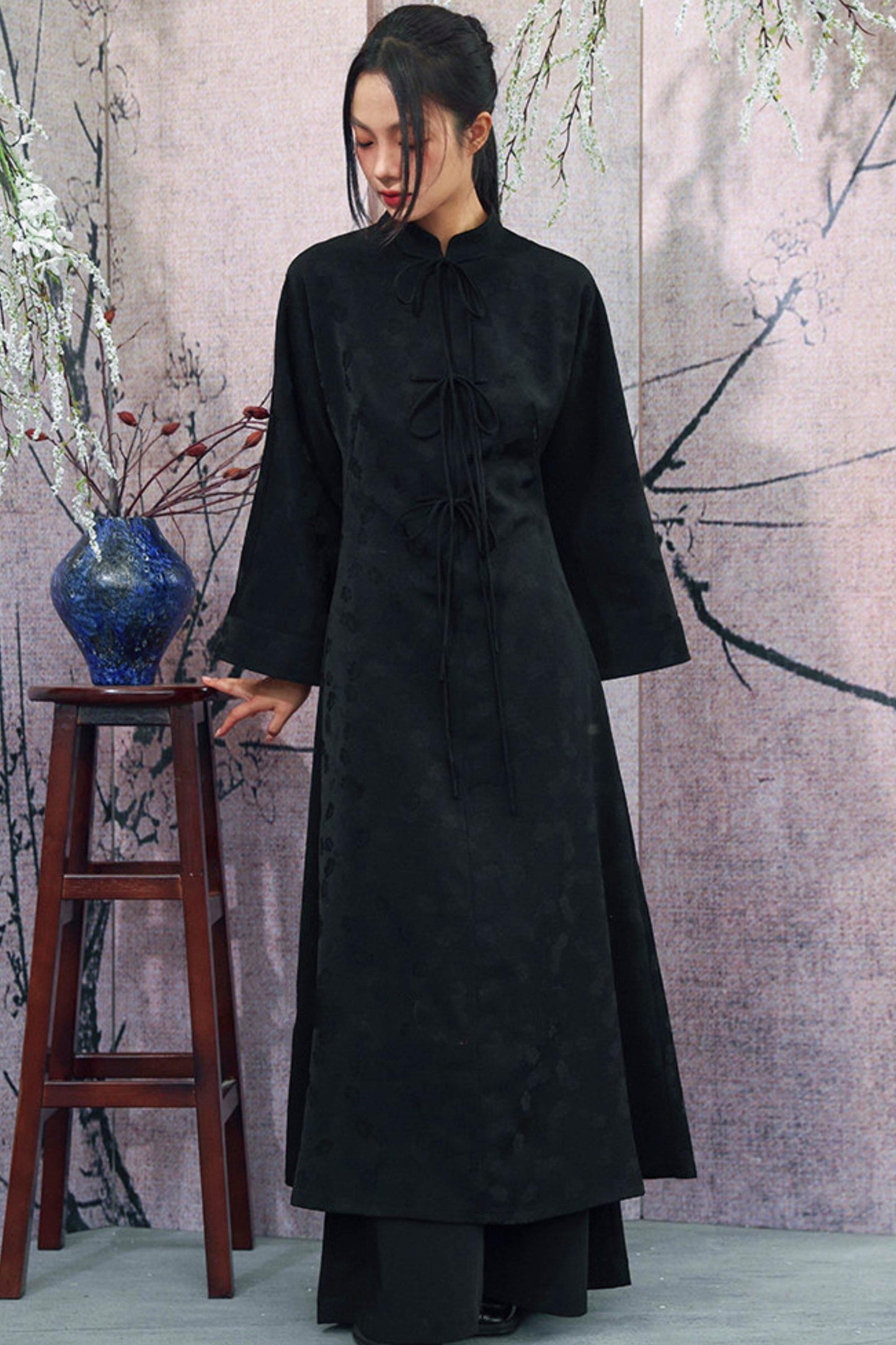 Jacquard Chinese-style Long Dress
