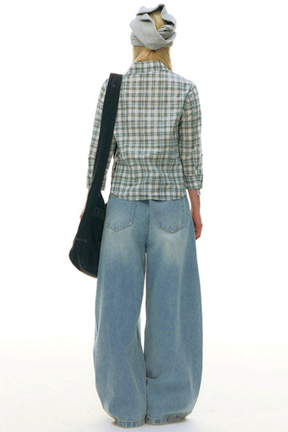 Plaid Y2k Fitted Top