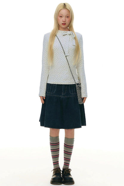 Star Tie-neck Slim Fit Top