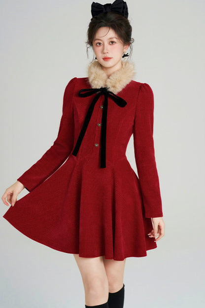 Sweet Fur A-line Dress