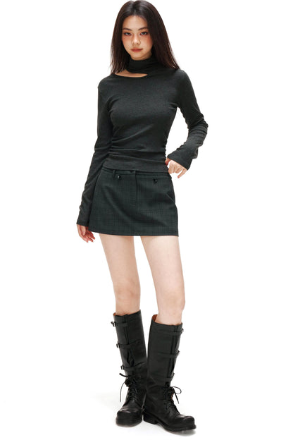 Cut Design Turtleneck Top