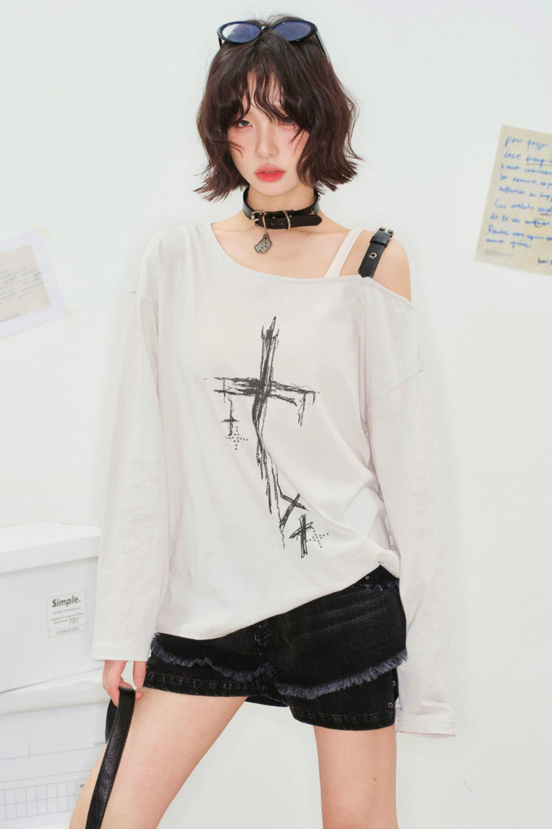 White Ashes Off-shoulder Top