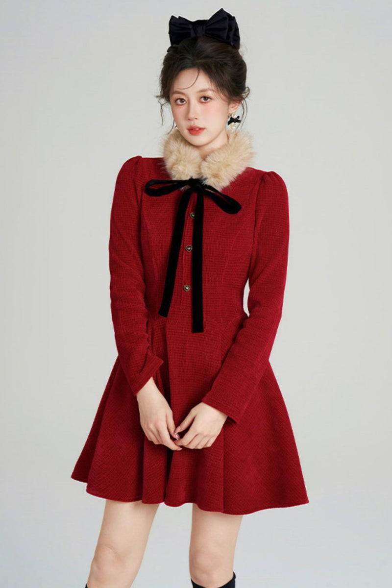Sweet Fur A-line Dress