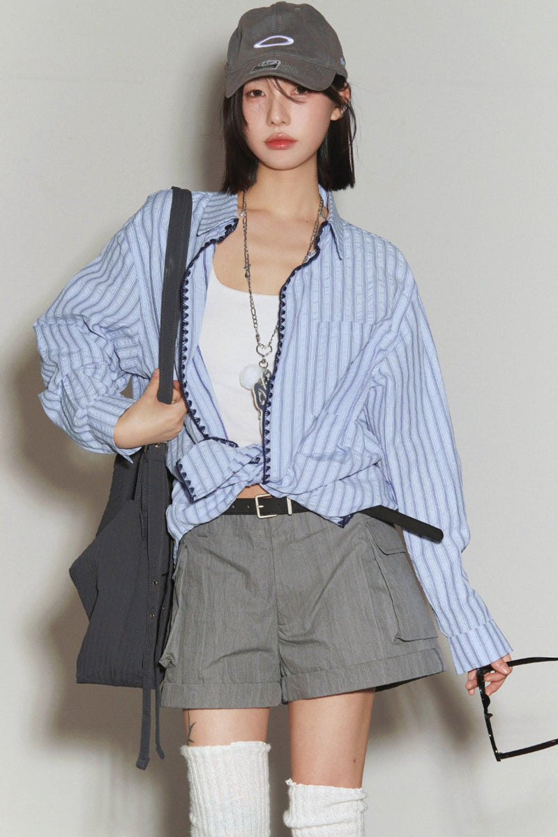 Gravity Lace Stripe Shirt