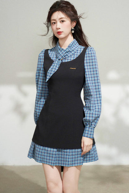 Plaid Patchwork Dress