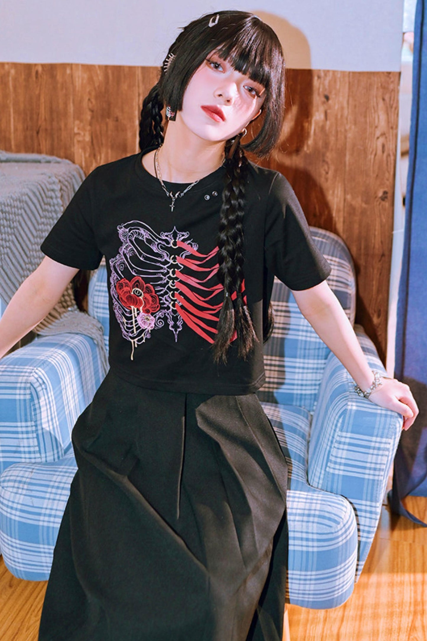 Dark Printed Top