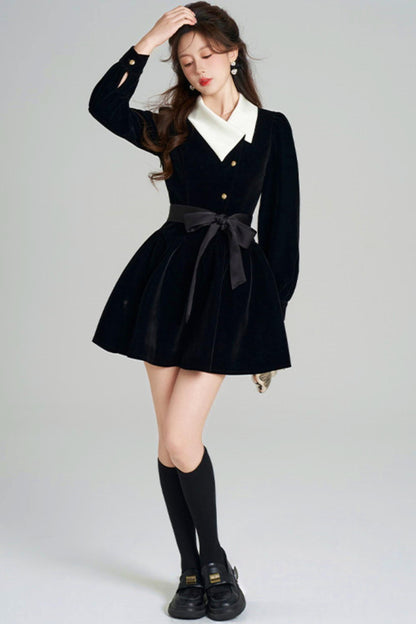 Black Velvet Hepburn Dress