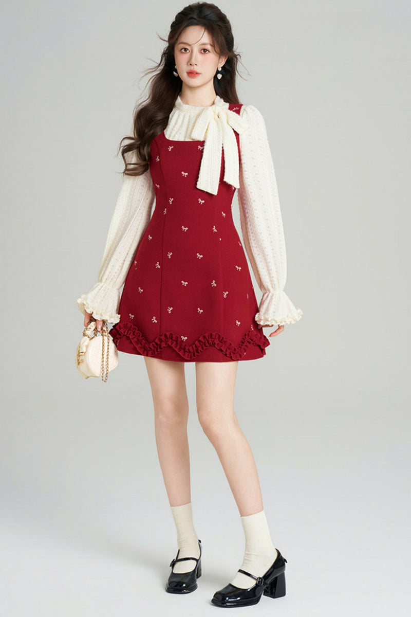 Sweet Red Vest Dress + Tops