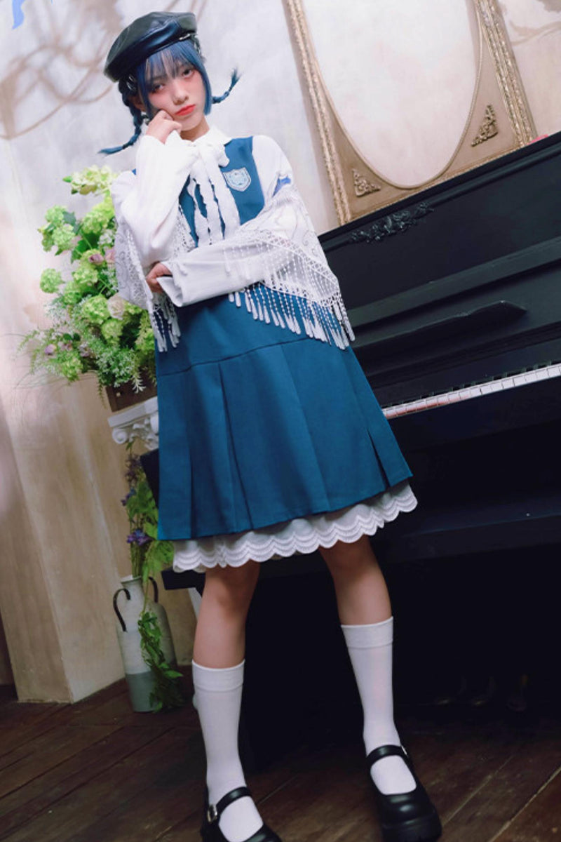 Blue Tears Lace Vest Dress
