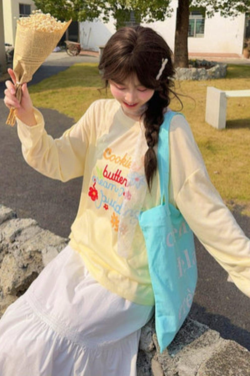 Mori Girl Round Neck Top