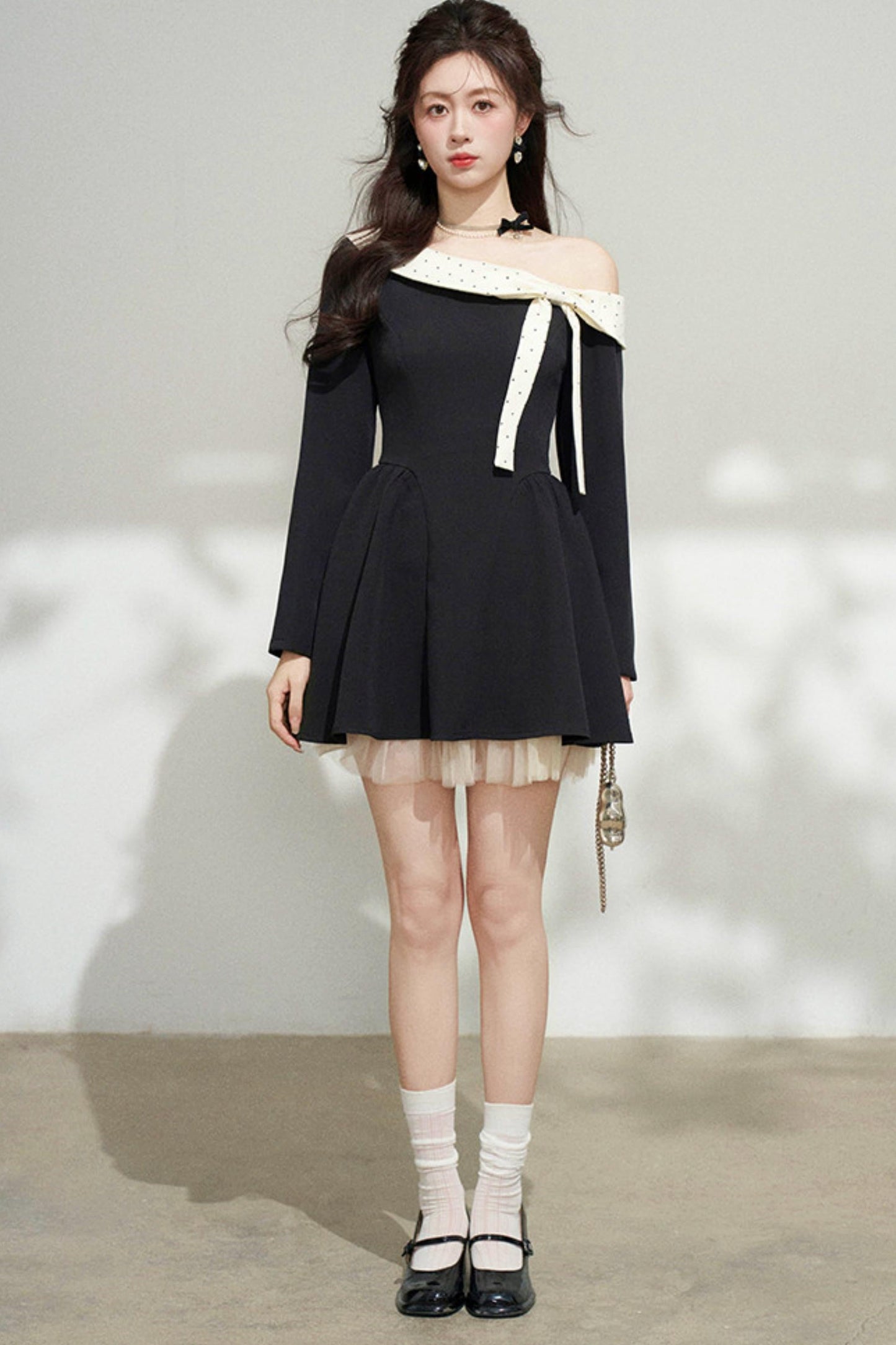 French Sweet Off Shoulder Dress