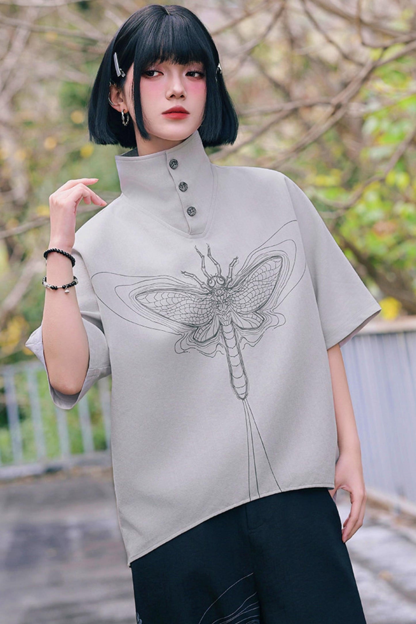 Eternity Printed Mid-sleeve Top