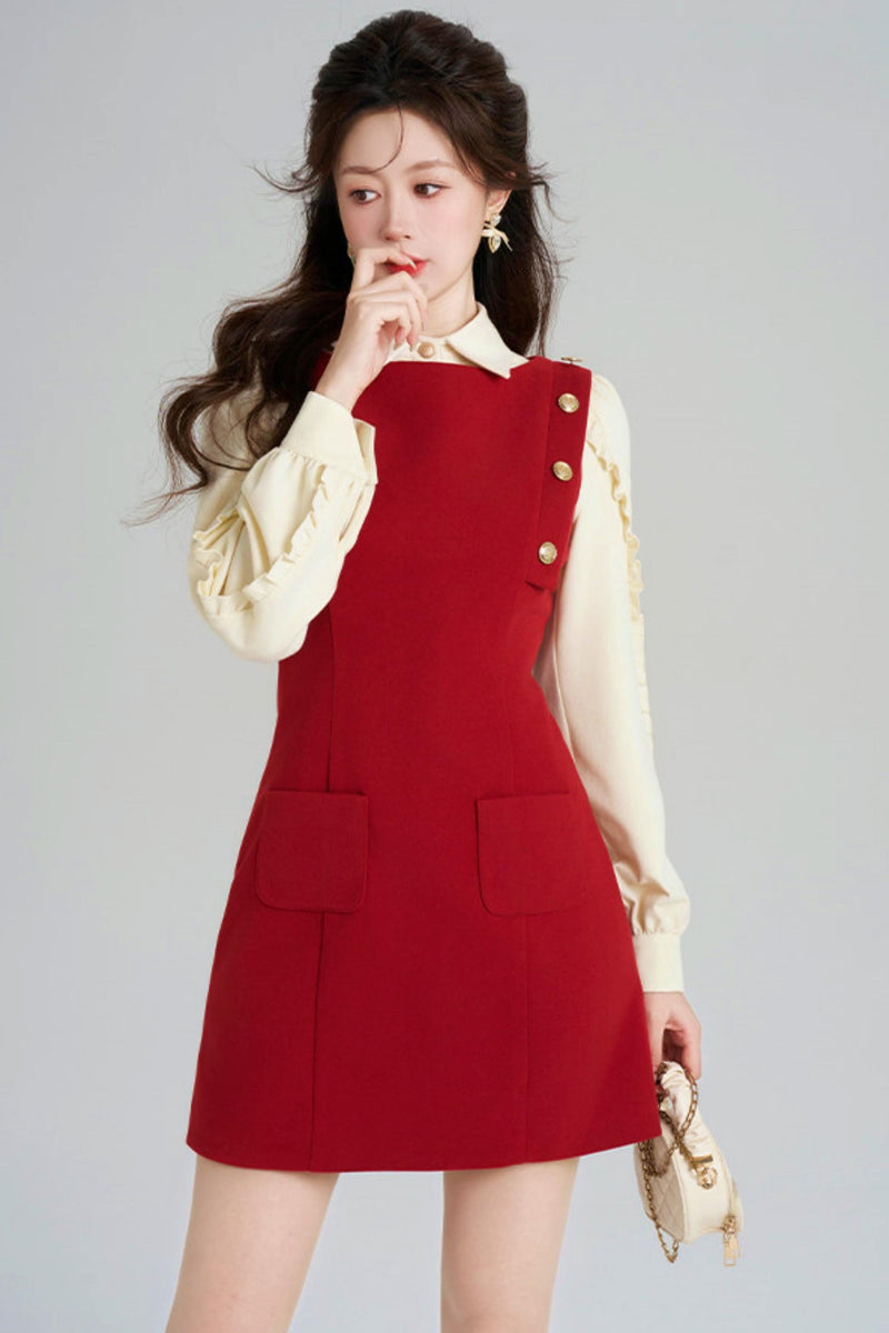 French Retro A-line Dress + Top