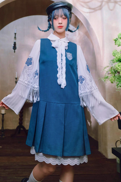 Blue Tears Lace Vest Dress