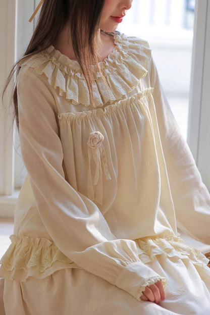 Sweet Lace Trim Blouse
