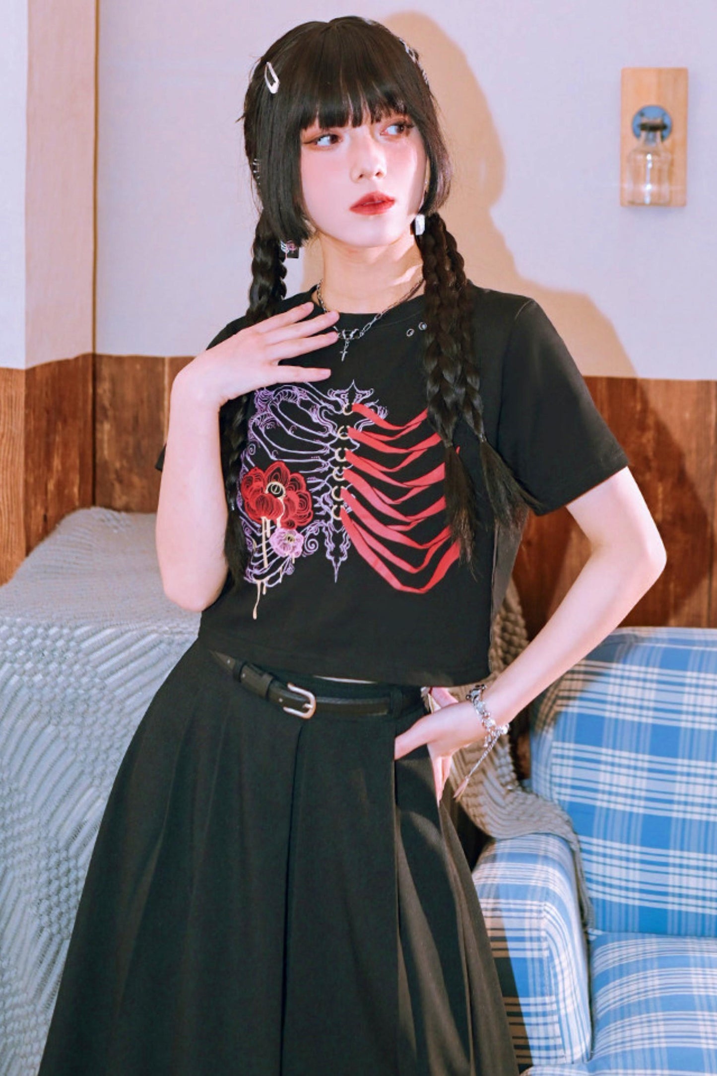 Dark Printed Top