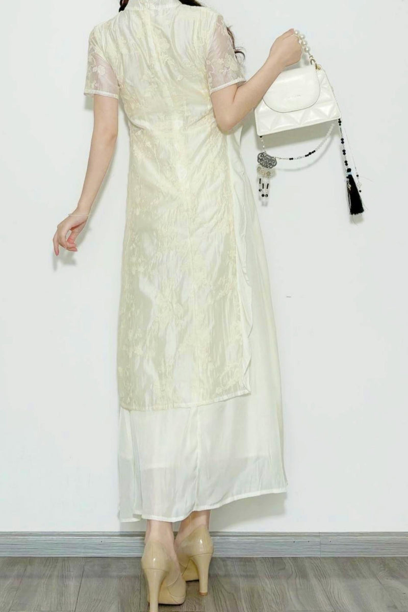 White Chinese-style Dress