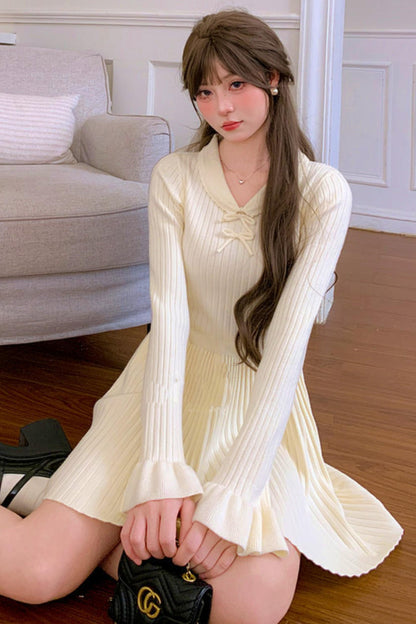 Pleated Sweet Knit Dress