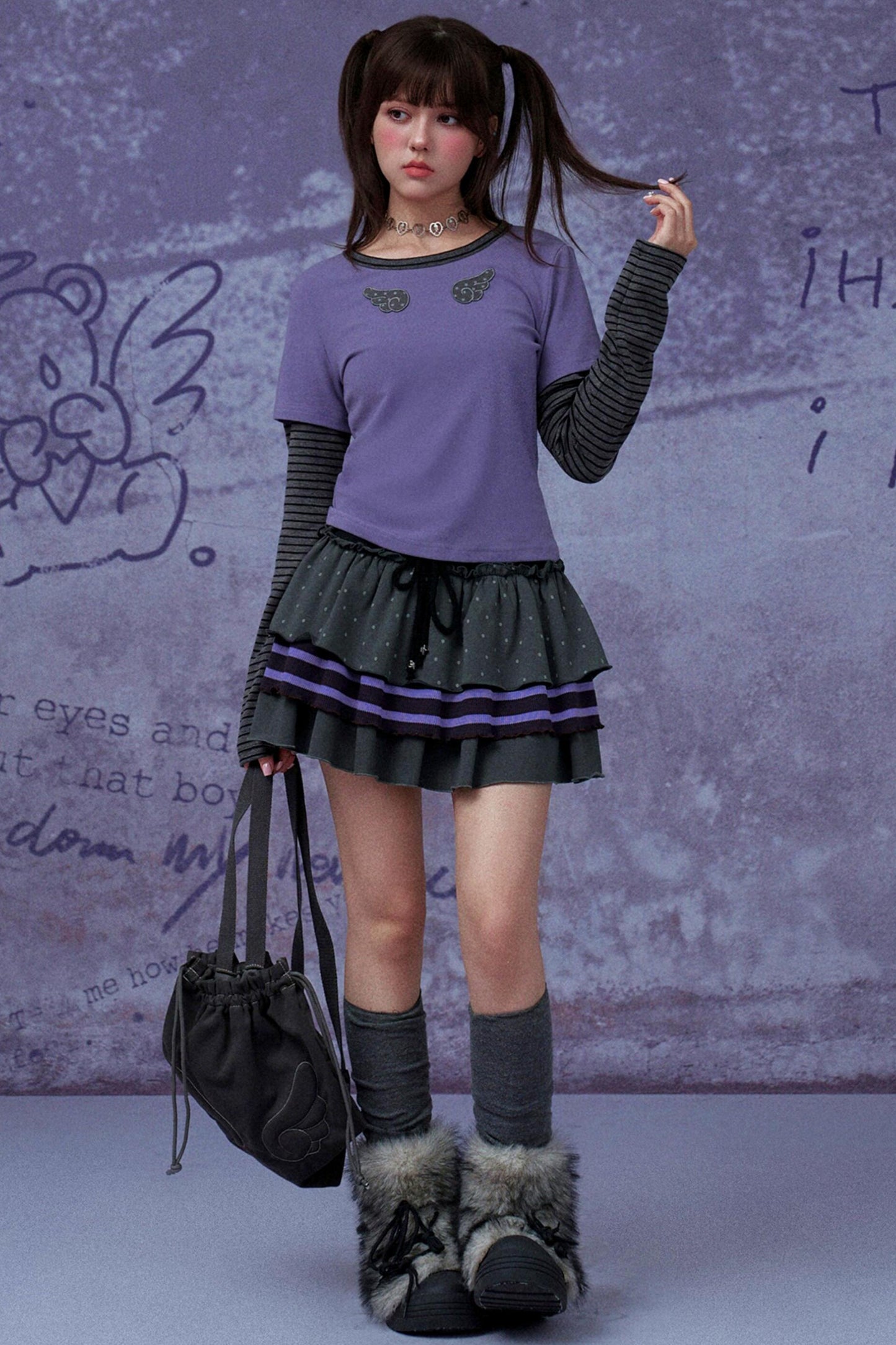 Sweet Black and Purple Tops