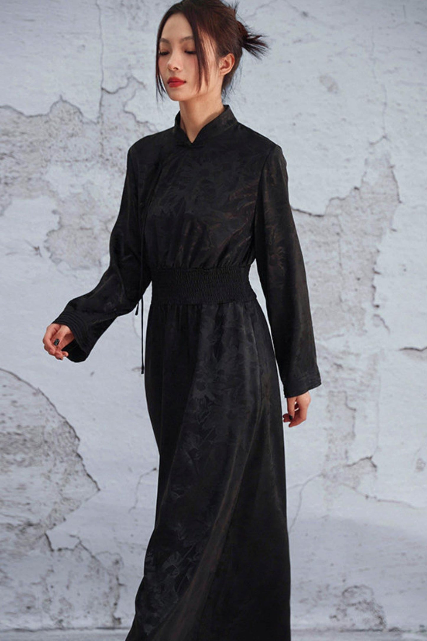 Jacquard Waist Cinched Dress