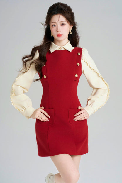 French Retro A-line Dress + Top
