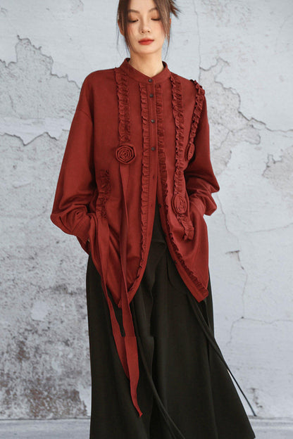 Burgundy Rose Blouse