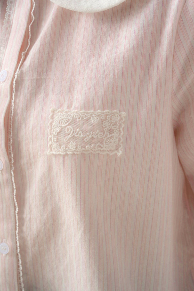 Doll Collar Cotton Blouse