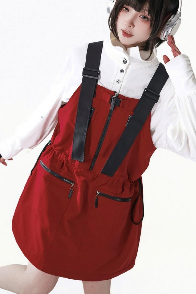 Fleece Jacket + Suspender Skirt + Pants + Shirt