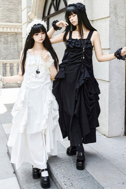Adjustable Strap Pocket Long Dress