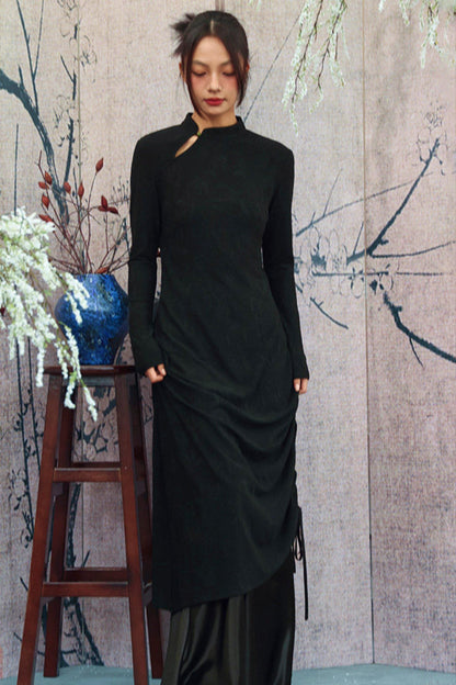 Drawstring Chinese-style Dress