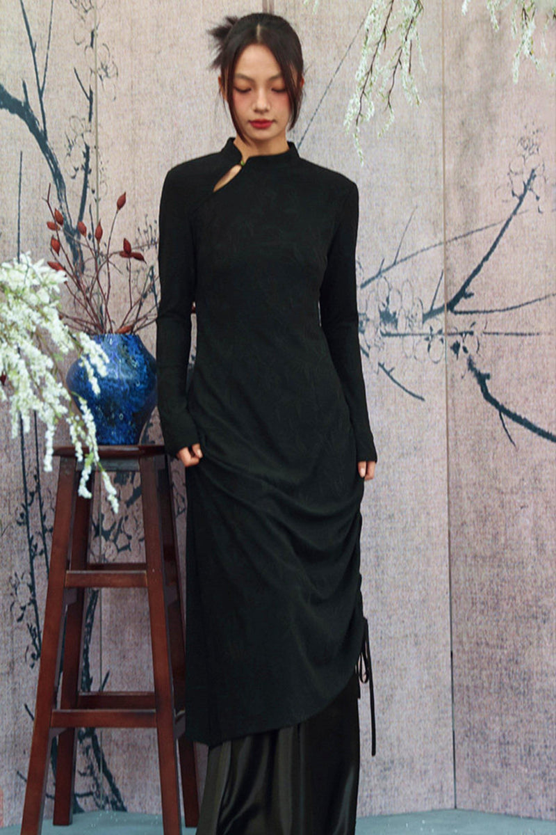 Drawstring Chinese-style Dress