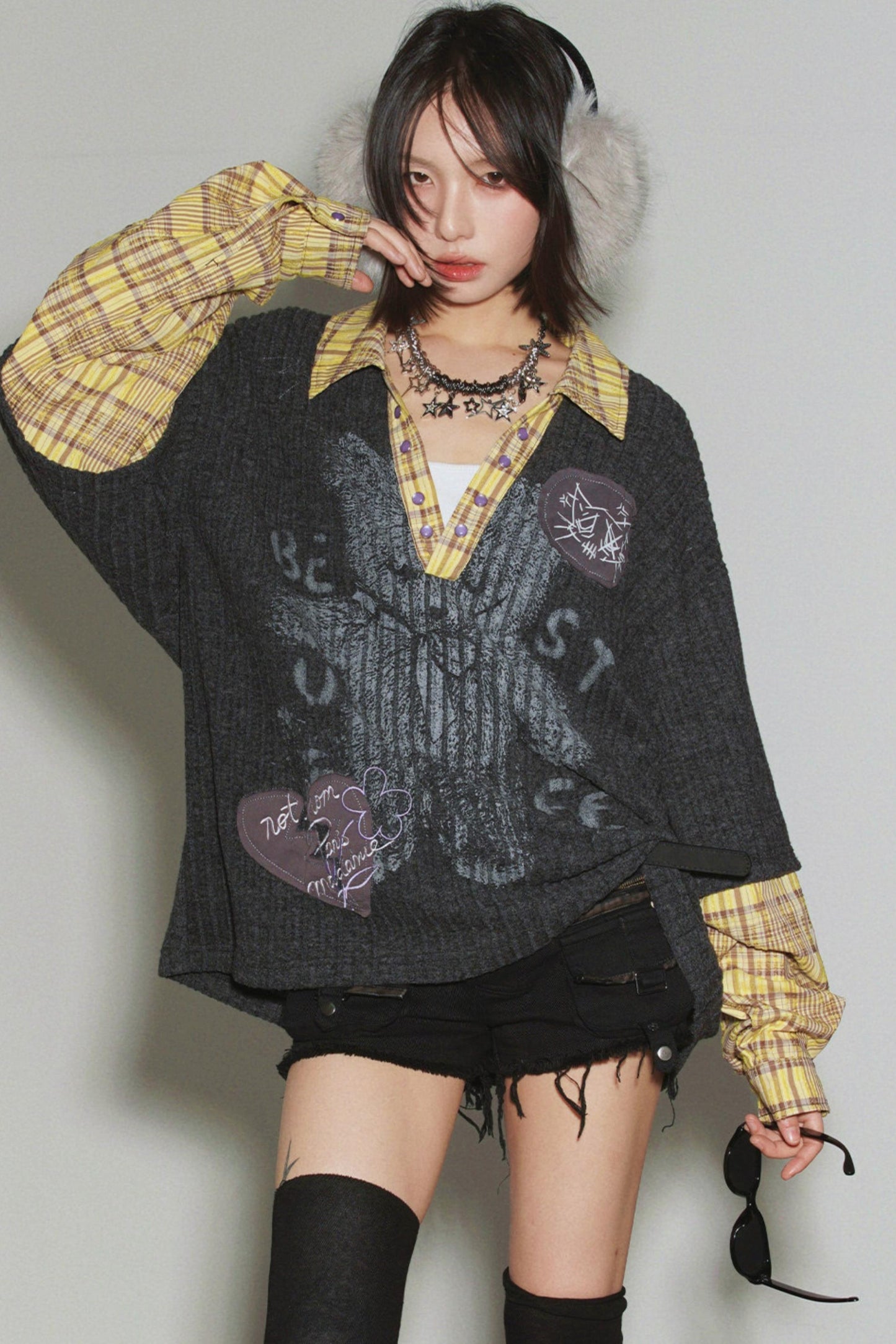 American Plaid Shirt Layered Top